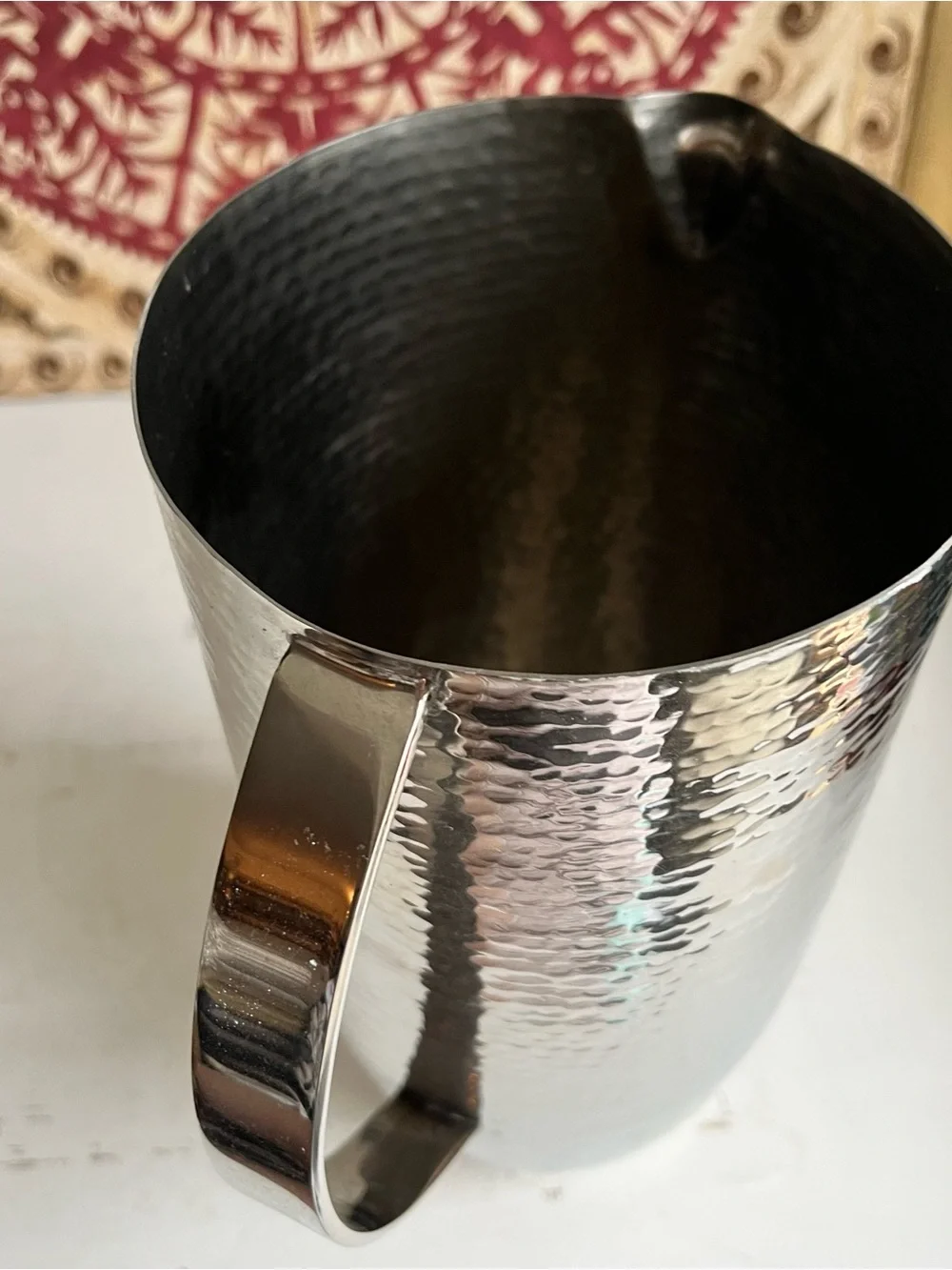 Crate and Barrel Graham 82 oz. Hammered Metal Pitcher